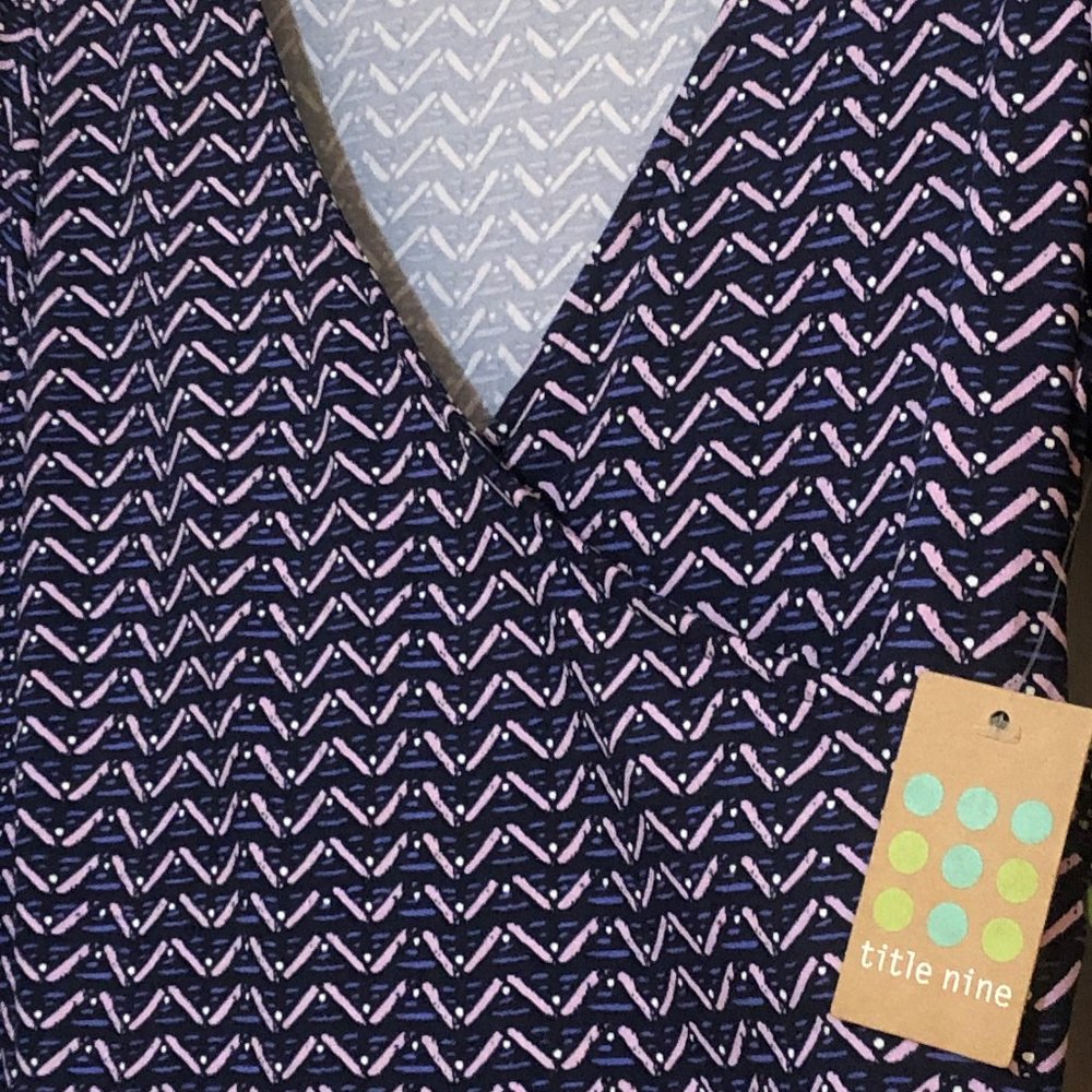Wrap Front Dress Size M 3/4 Sleeves Stretch Travel Favorite